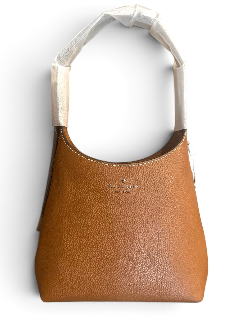 NWT Kate Spade Pick Stitch Warm Ginger Pebbled Leather Shoulder Bag KM482 - Picture 2 of 11